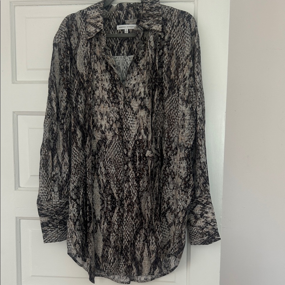 Rebecca Minkoff Black and Gray Long Sleeve Dress